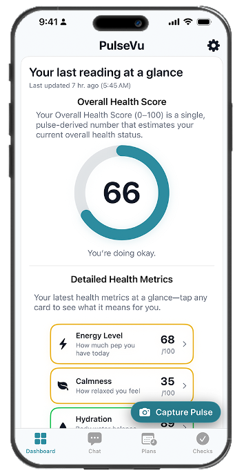 PulseVu smartphone interface